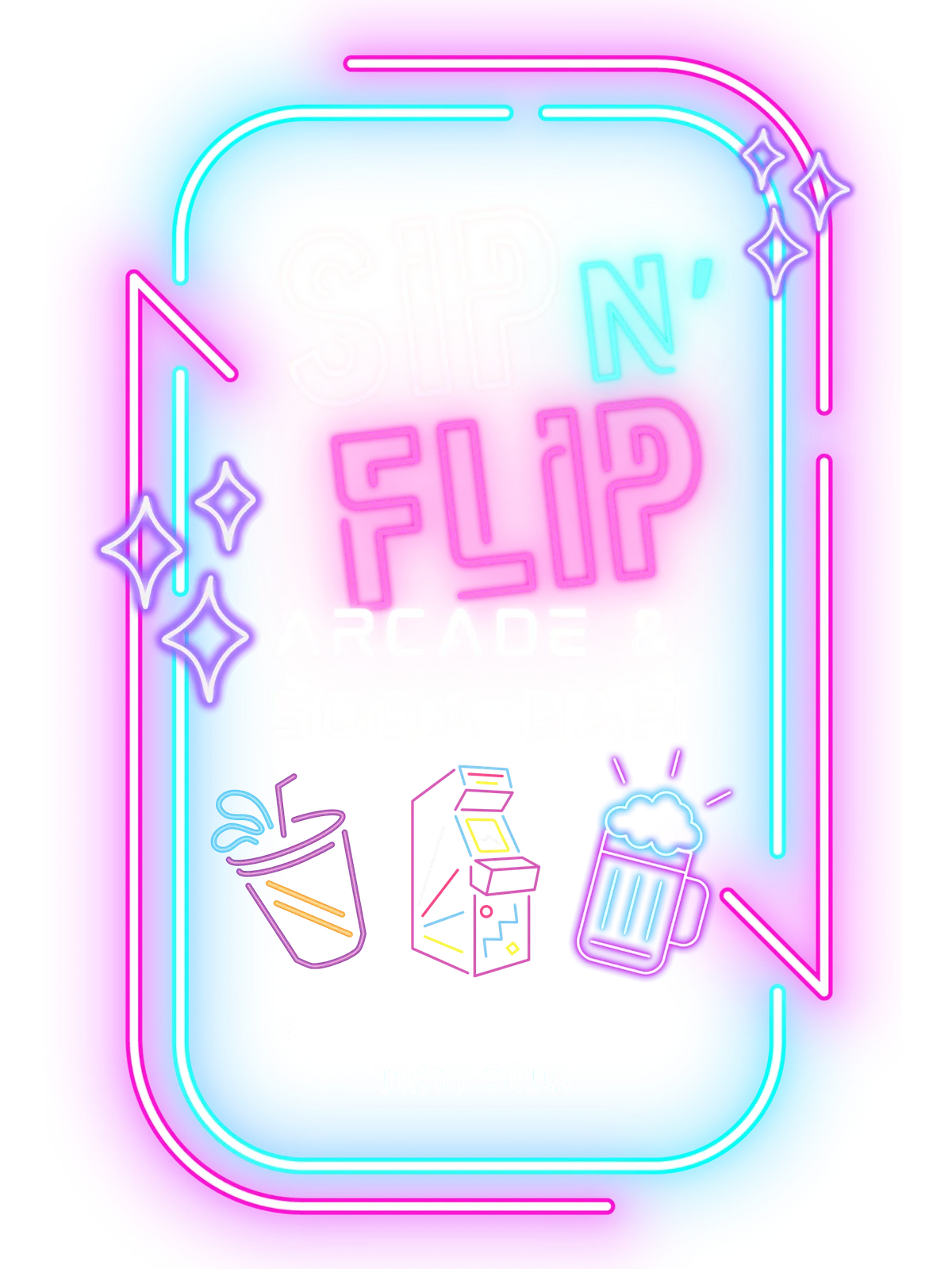 Sip n’ Flip Arcade and Soda Bar logo
