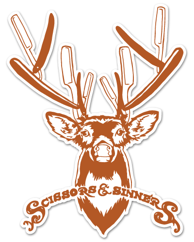 Scissors and Sinners Barbershop logo